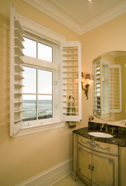 Faux Wood shutters in Southern California beach home